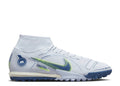 Nike Mercurial Superfly 8 Academy TF Artificial Turf Soccer Shoe - Grey/Blackened Blue/Light Marine/Laser Blue/Volt