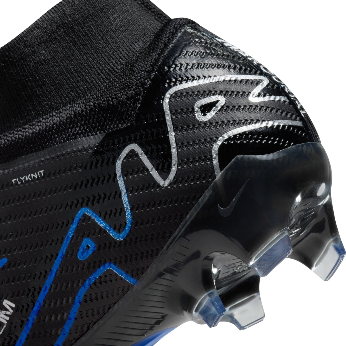 Nike Air Zoom Mercurial Superfly 9 Elite FG Firm Ground Soccer Cleat - Black/Chrome/HyperRoyal