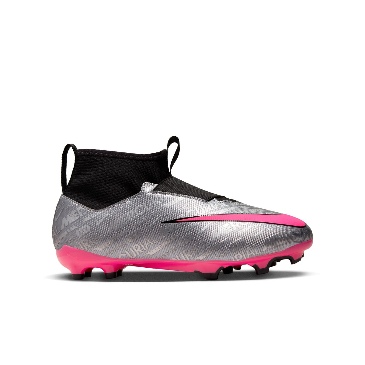 Nike Jr. Zoom Mercurial Superfly 9 Academy FG/MG - Metallic Silver/Black/Volt/Hyper Pink