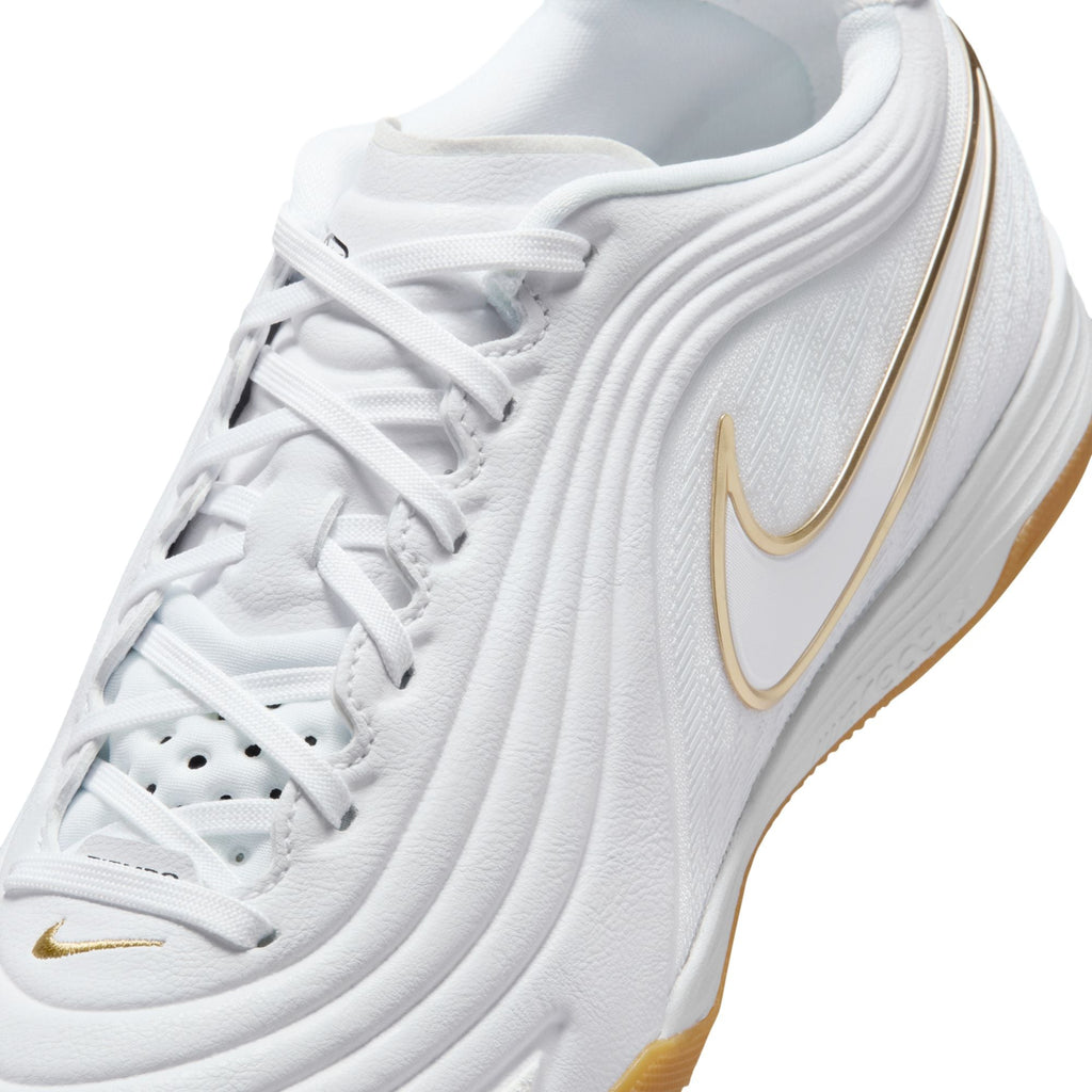 Nike Tiempo Reactgato IN Indoor/Court Low-Top Soccer Shoes - White/Metallic Gold