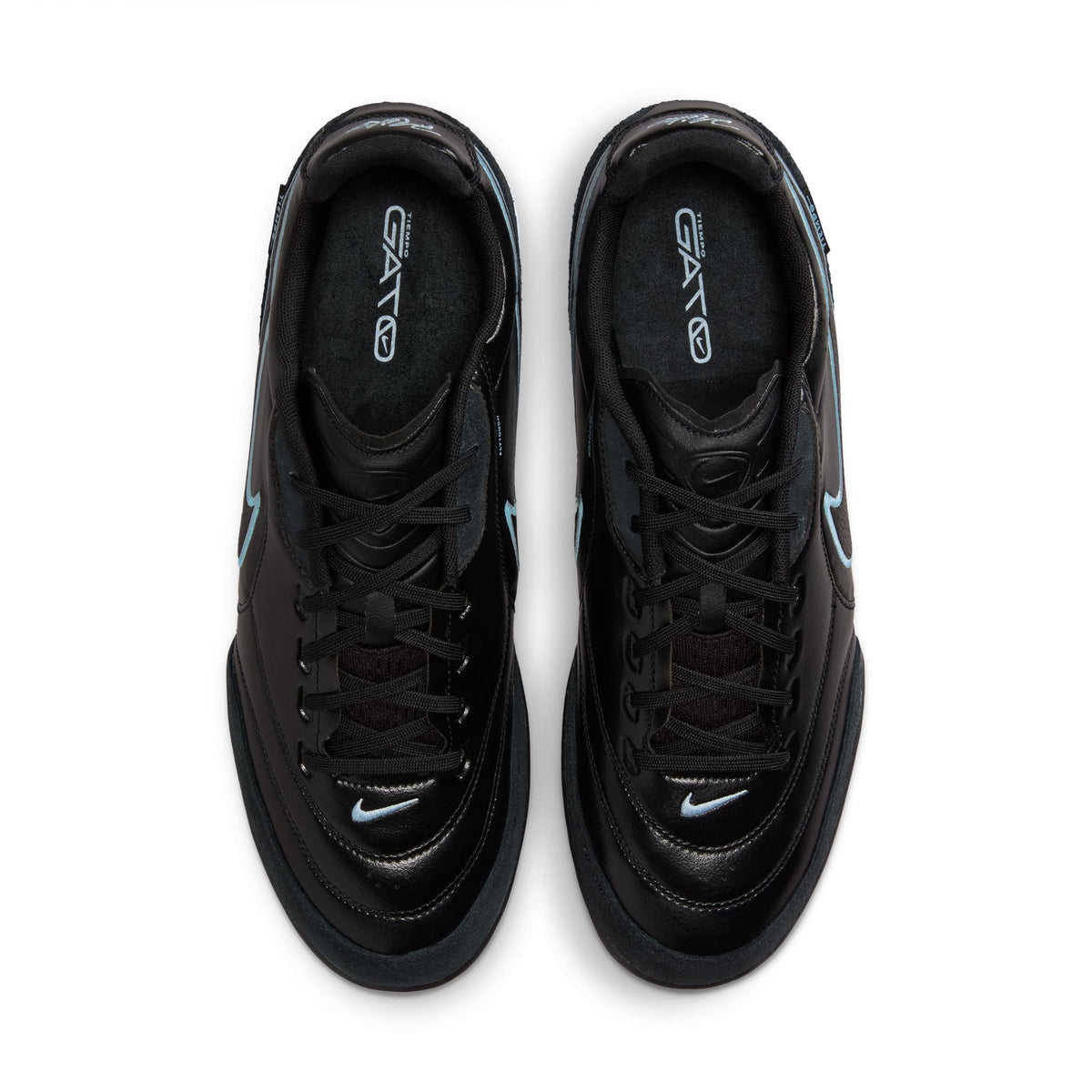 Nike Tiempo Streetgato IN Indoor/Court Low-Top Soccer Shoes-  Black/Obsidian/Ice Blue