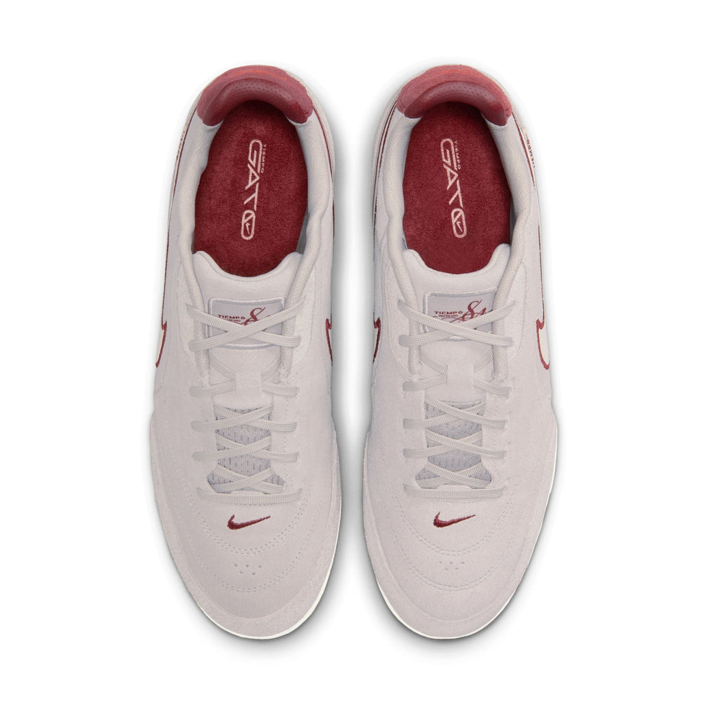 Nike Tiempo Streetgato PRM IN Indoor/Court Low-Top Soccer Shoes-  Moon Particle/Chalk/Team Red