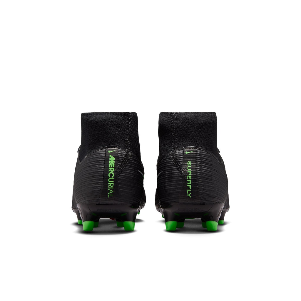 Nike Mercurial Superfly 11 Academy FG Firm Ground High-Top Soccer Cleats- Black/Illusion Green/Black