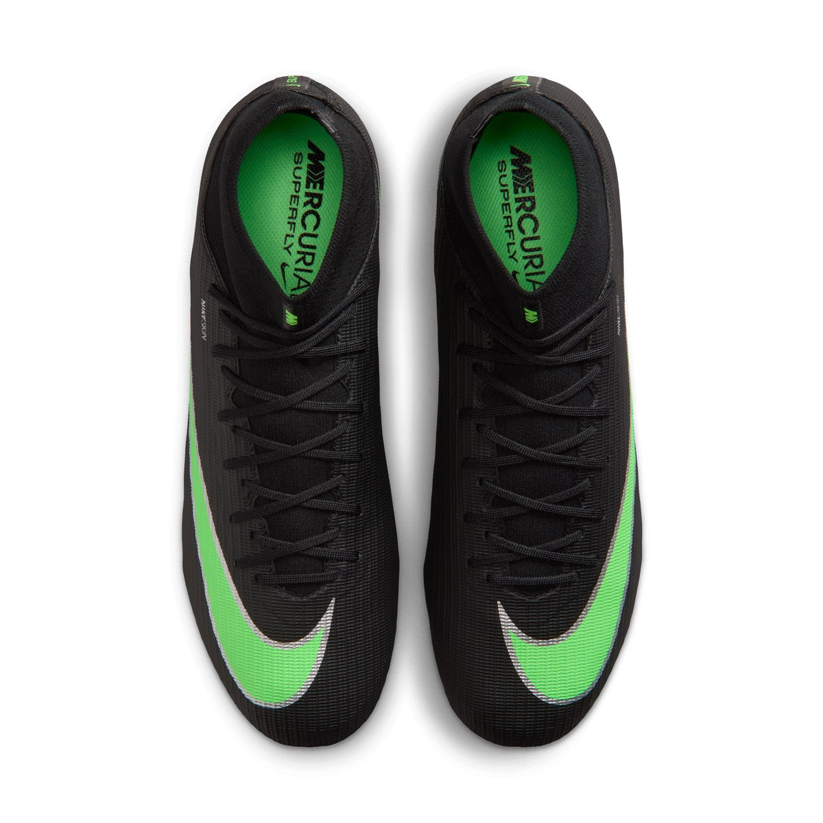 Nike Mercurial Superfly 11 Academy FG Firm Ground High-Top Soccer Cleats- Black/Illusion Green/Black