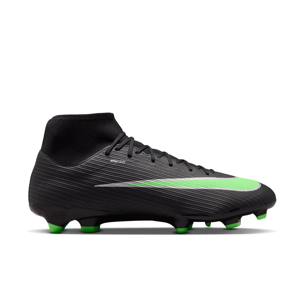 Nike Mercurial Superfly 11 Academy FG Firm Ground High-Top Soccer Cleats- Black/Illusion Green/Black