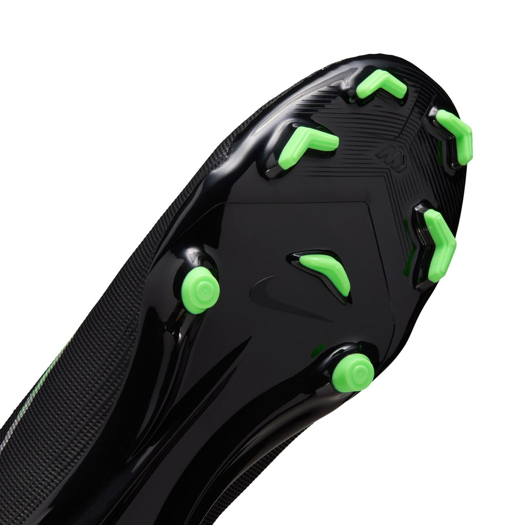 Nike Mercurial Superfly 11 Academy FG Firm Ground High-Top Soccer Cleats- Black/Illusion Green/Black