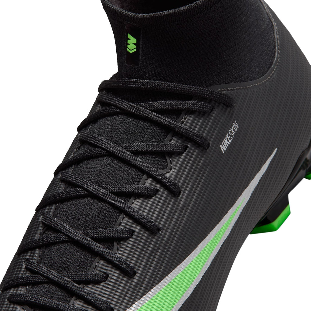 Nike Mercurial Superfly 11 Academy FG Firm Ground High-Top Soccer Cleats- Black/Illusion Green/Black