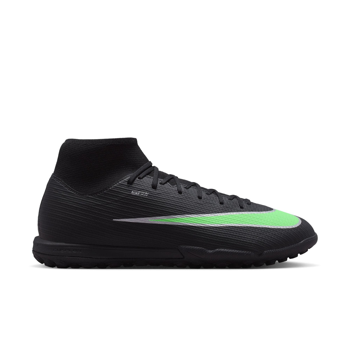 Nike Mercurial Superfly 11 Academy TF Turf High-Top Soccer Cleats- Black/Illusion Green/Black