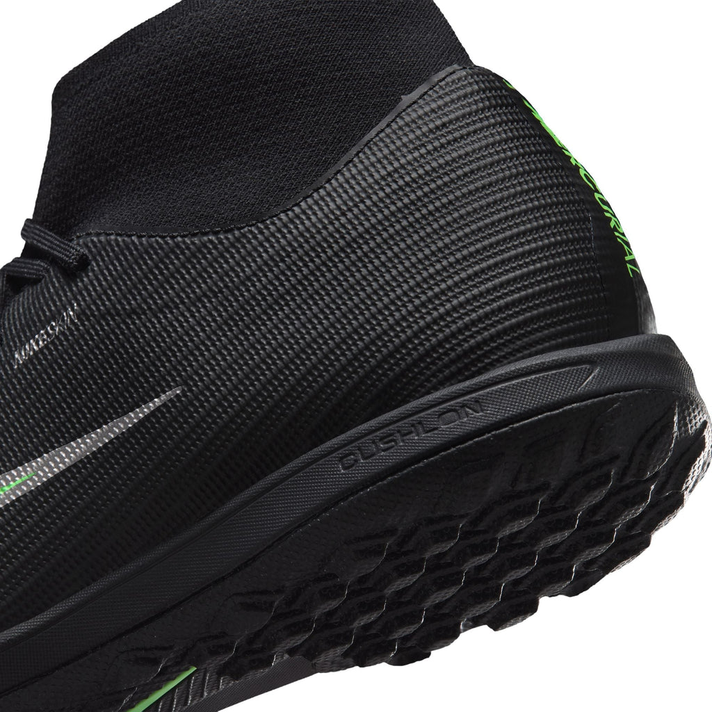 Nike Mercurial Superfly 11 Academy TF Turf High-Top Soccer Cleats- Black/Illusion Green/Black