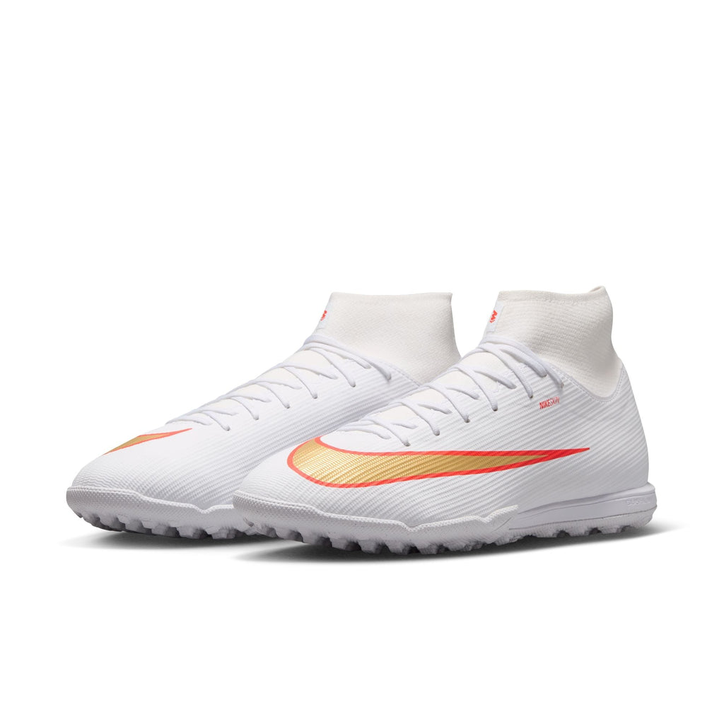 Nike Mercurial Superfly 11 Academy TF Turf High-Top Soccer Cleats- White/ Blur/ Bright Crimson