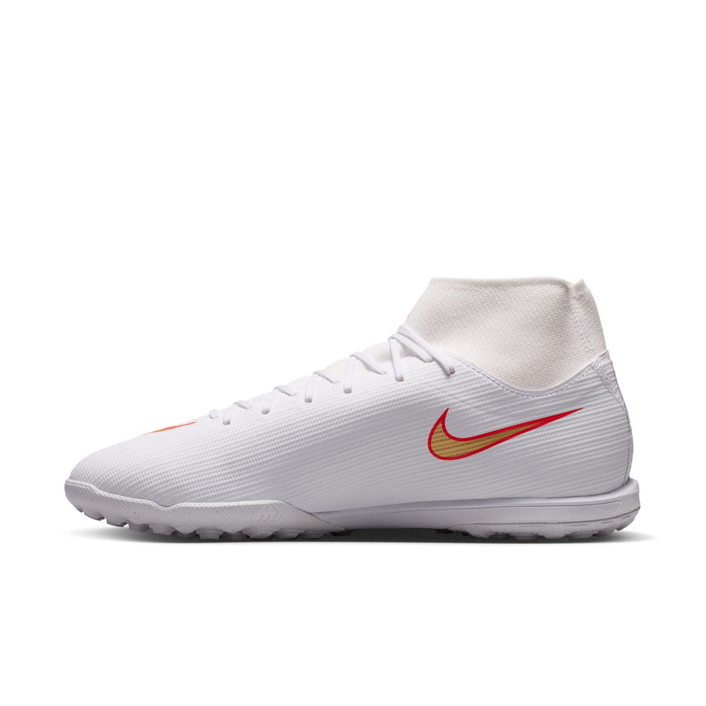 Nike Mercurial Superfly 11 Academy TF Turf High-Top Soccer Cleats- White/ Blur/ Bright Crimson