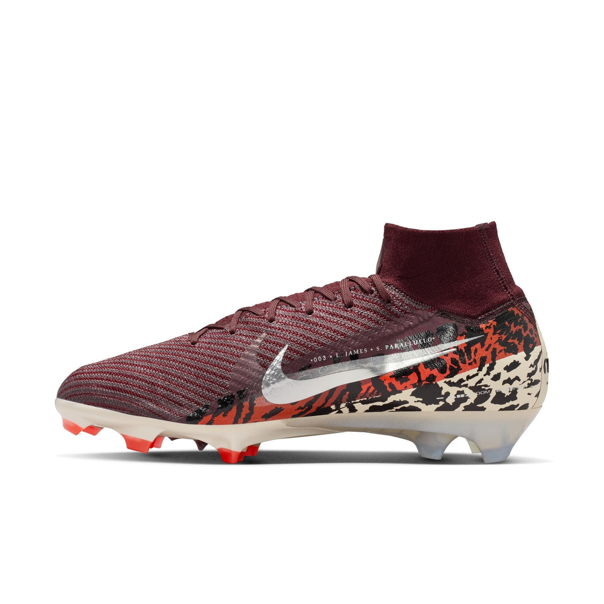 Nike United Superfly 10 Elite FG Firm Ground Soccer Cleats- Burgundy Crush/Metallic Silver