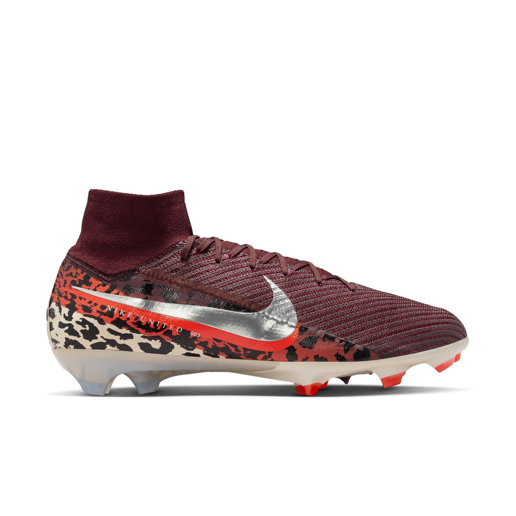 Nike United Superfly 10 Elite FG Firm Ground Soccer Cleats- Burgundy Crush/Metallic Silver