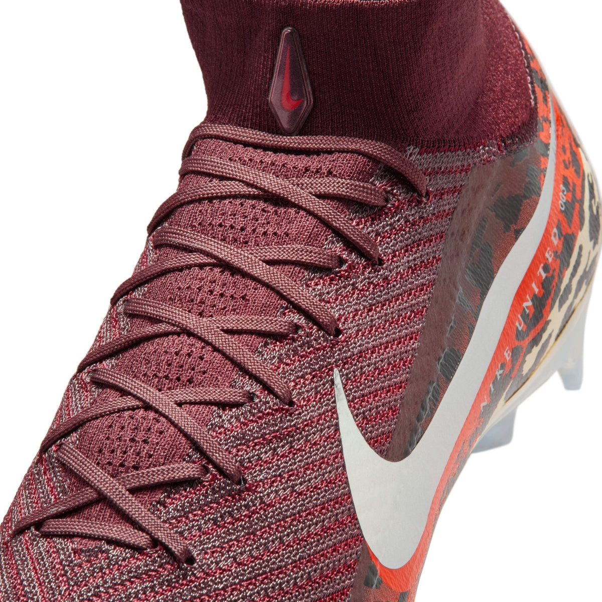 Nike United Superfly 10 Elite FG Firm Ground Soccer Cleats- Burgundy Crush/Metallic Silver