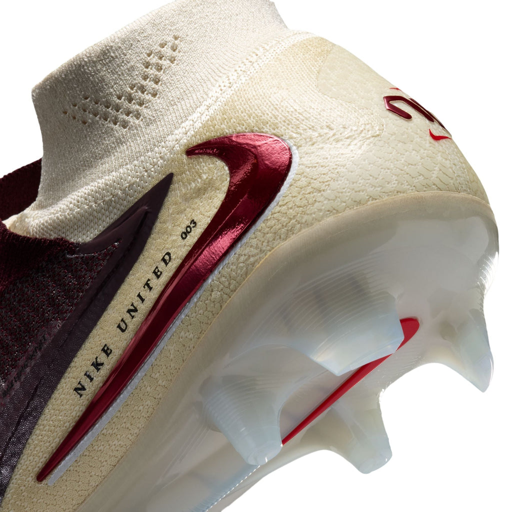 Nike United Phantom 6 High Elite FG Firm Ground Soccer Cleats - Burgundy Crush/University Red/Fossil