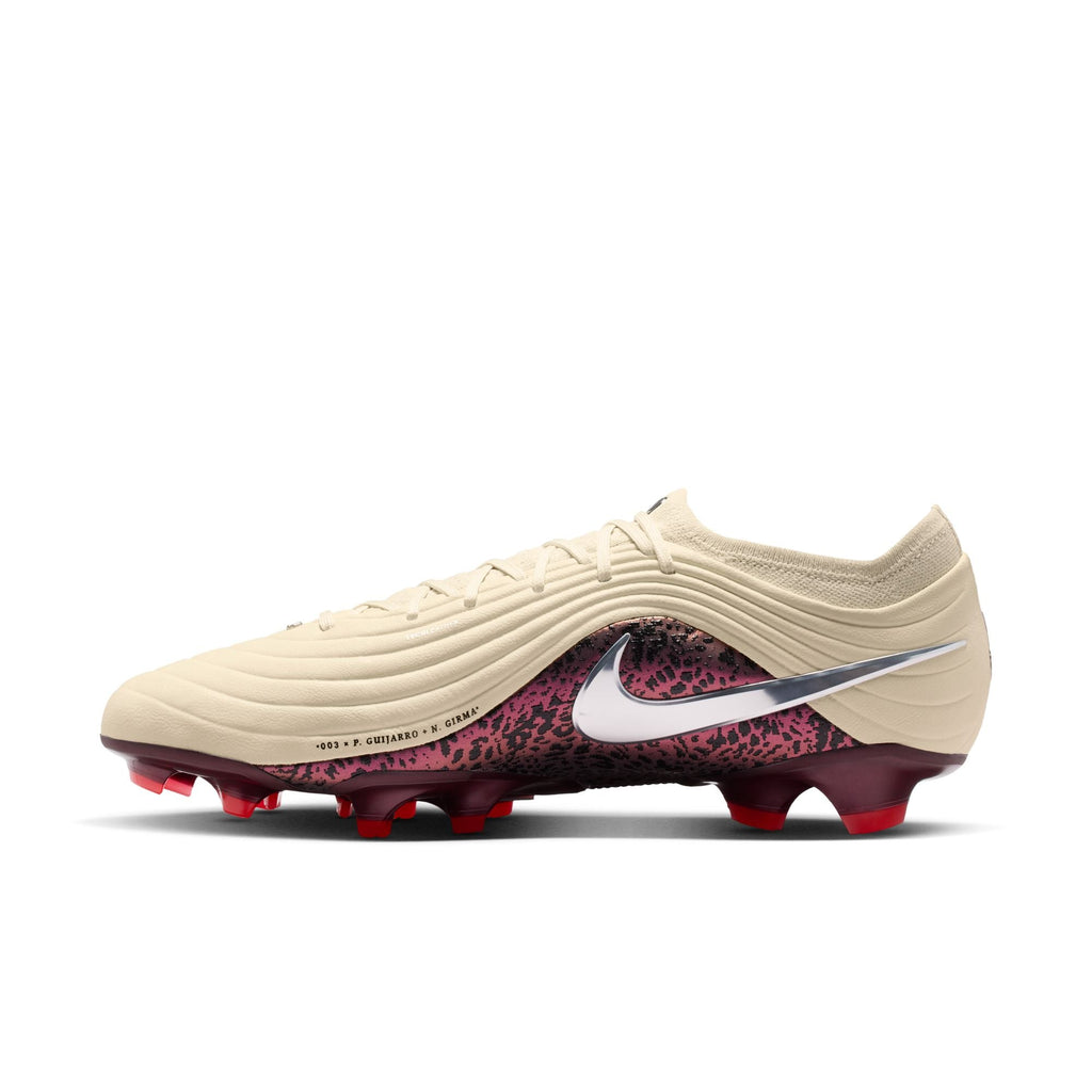 Nike United Tiempo Maestro Elite Firm-Ground Soccer Cleats- Fossil/Metallic Silver/ Burgundy Crush