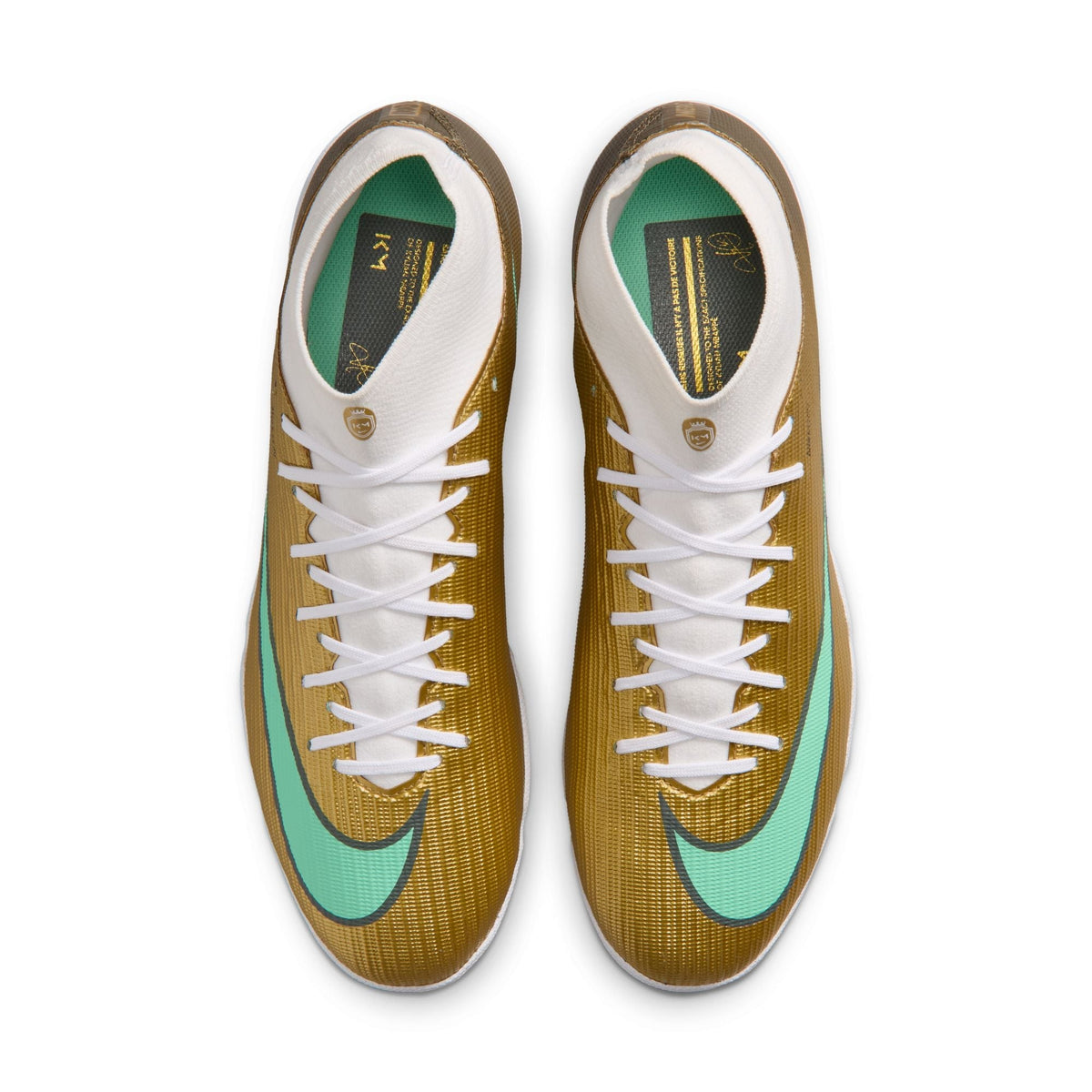 Nike Air Zoom Mercurial Superfly 11 Academy "Kylian Mbappé" TF Turf Soccer Cleats - Metallic Gold/Green Glow