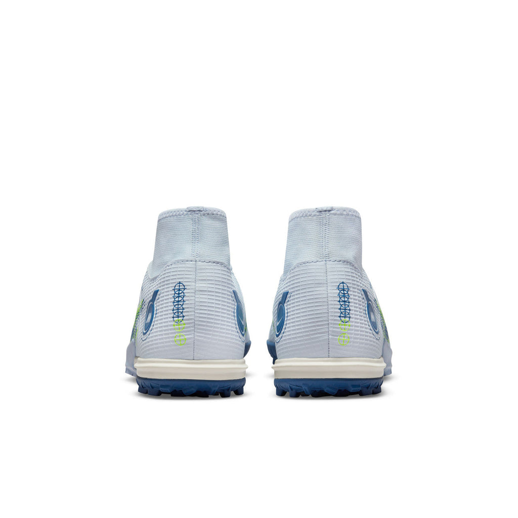 Nike Mercurial Superfly 8 Academy TF Artificial Turf Soccer Shoe - Grey/Blackened Blue/Light Marine/Laser Blue/Volt