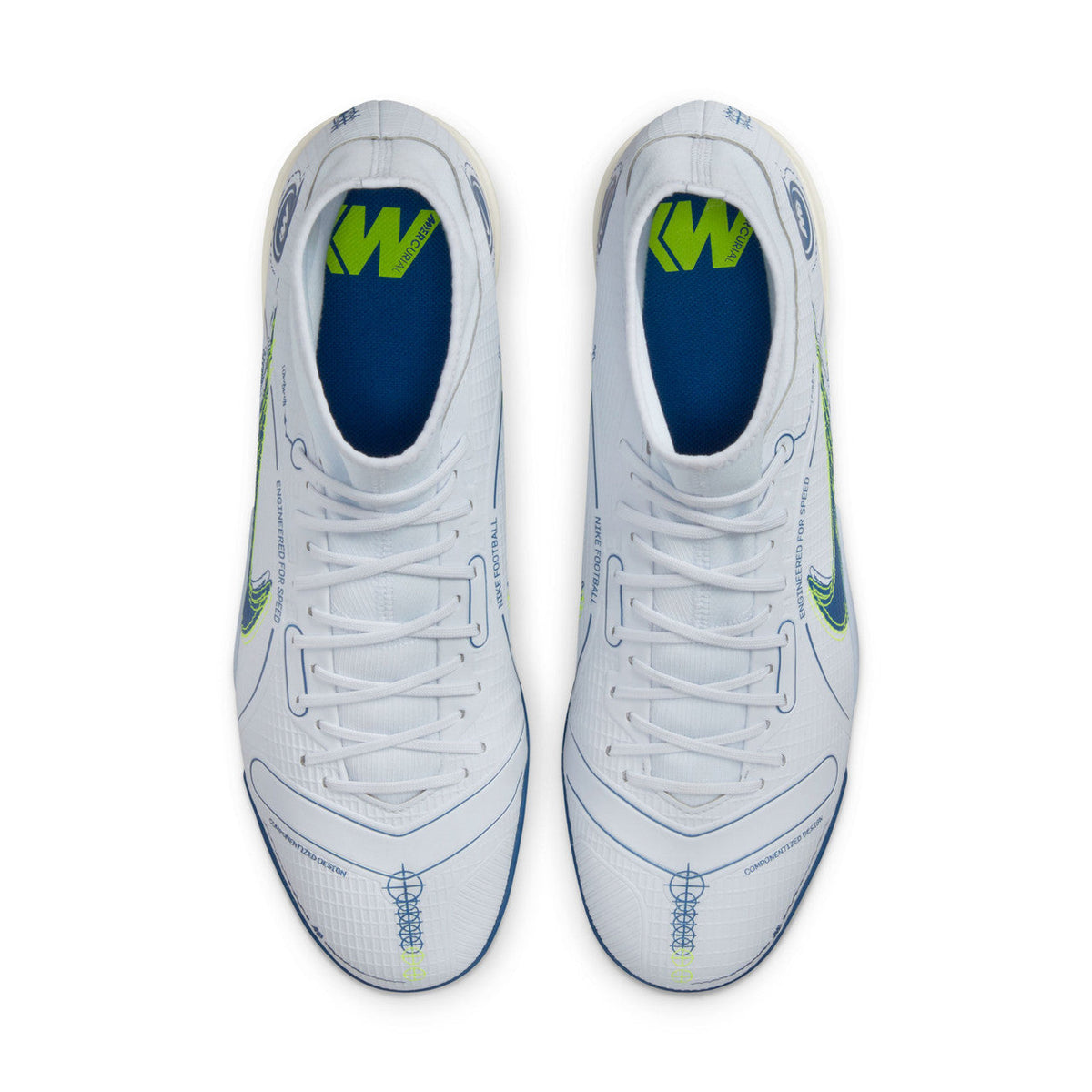 Nike Mercurial Superfly 8 Academy TF Artificial Turf Soccer Shoe - Grey/Blackened Blue/Light Marine/Laser Blue/Volt
