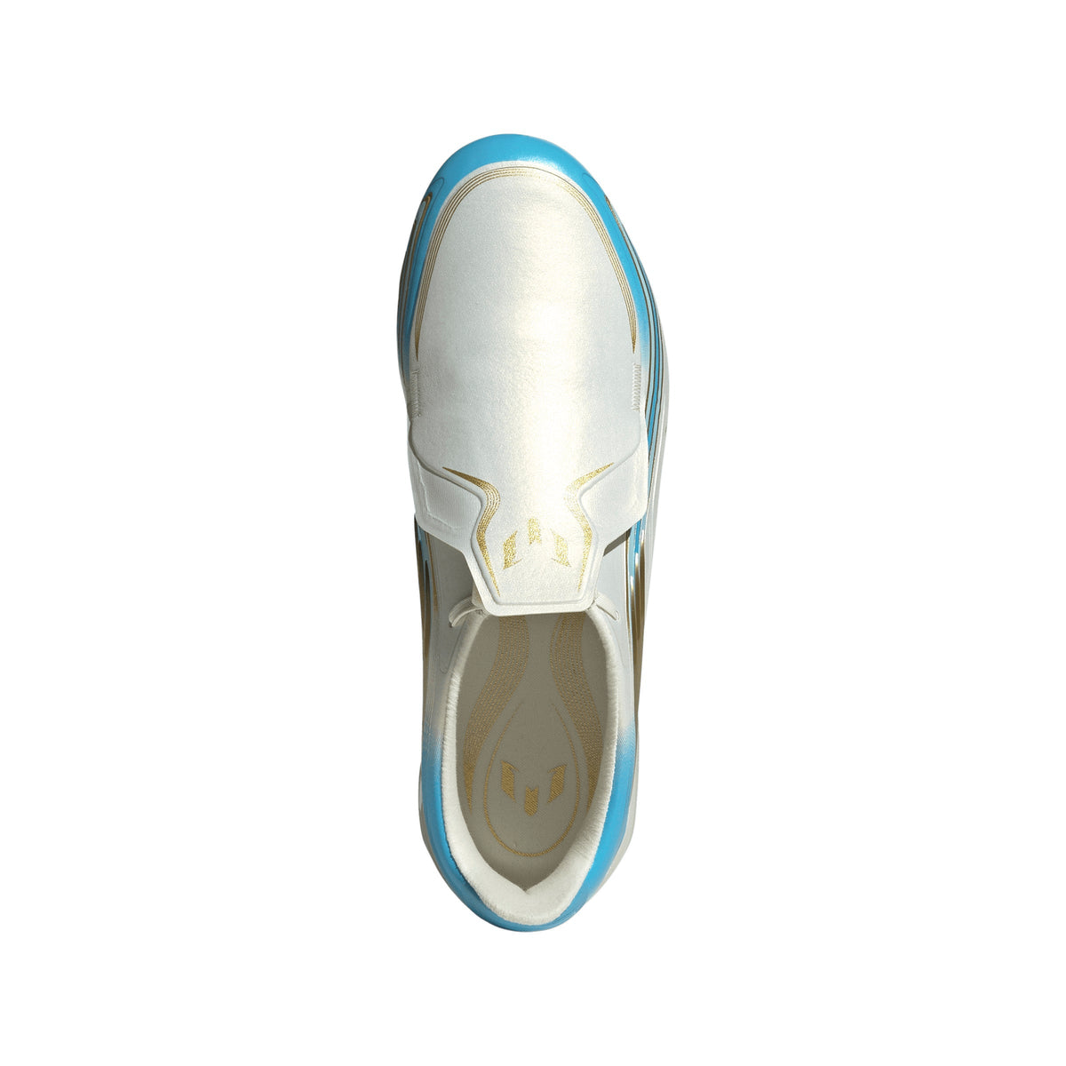 adidas F50 Elite Messi Junior FG Firm Ground Soccer Cleats- Ivory / Semi Blue Burst / Icey Blue