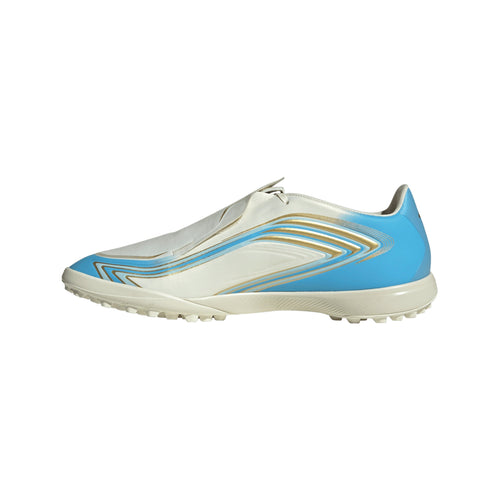adidas F50 League Messi TF Turf Soccer Cleats- Ivory / Semi Blue Burst / Icey Blue