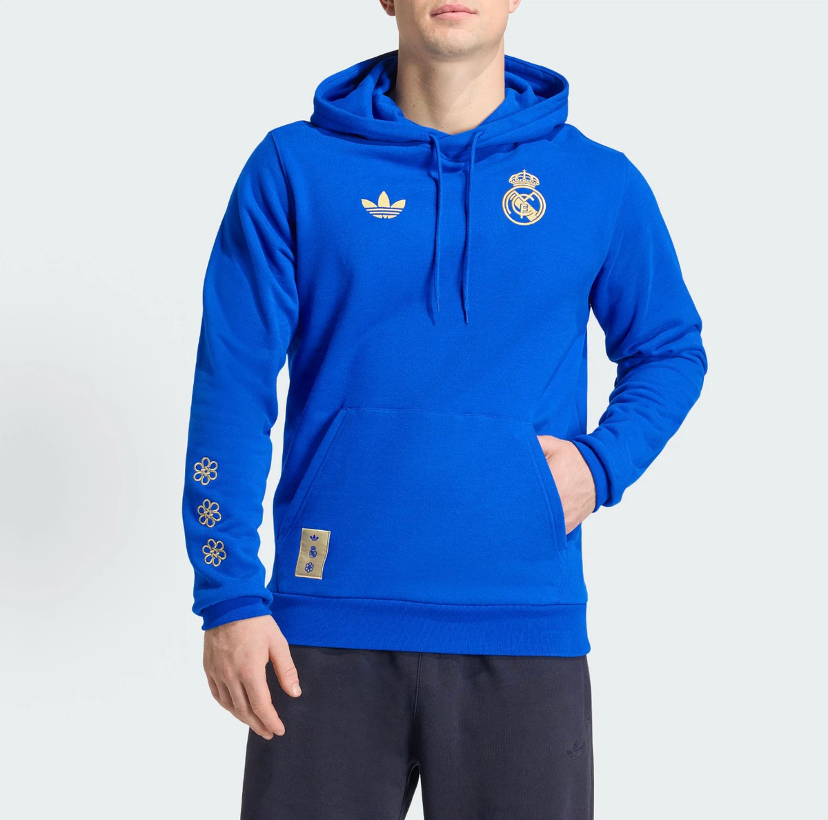 Adidas Real Madrid Gold Embroidered Hooded Sweatshirt