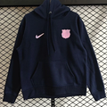 Nike FC Barcelona Men’s Pullover Hoodie, Barca Pastel Pink‑Purple Crest Fan Sweatshirt, Navy Blue