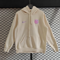 Nike FC Barcelona Men’s Pullover Hoodie, Barca Pastel Pink‑Purple Crest Fan Sweatshirt, Cream