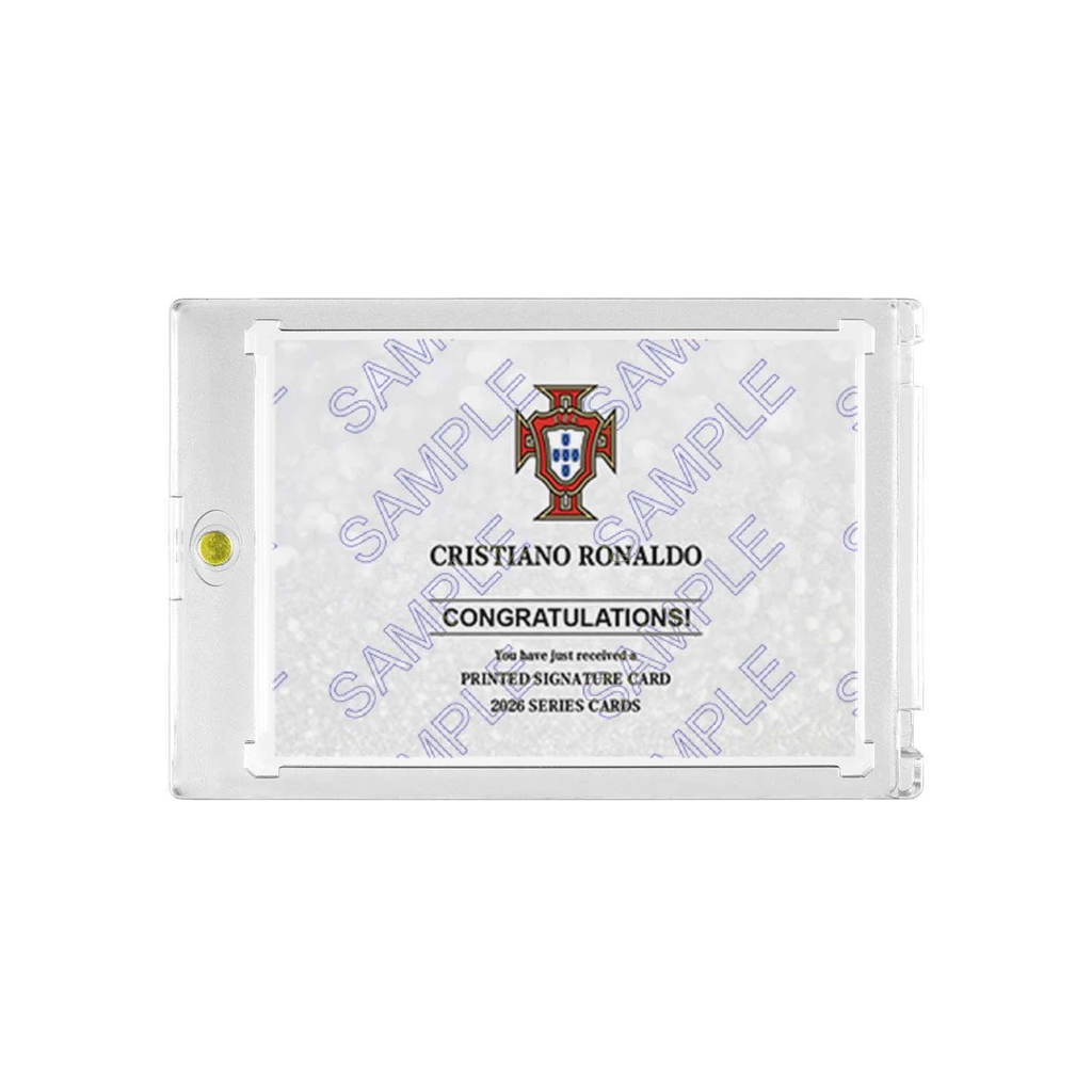 Cristiano Ronaldo Portugal National Treasures Colossal Jersey‑Style Collectible Card, Fan‑Made Card with Magnetic One‑Touch Holder