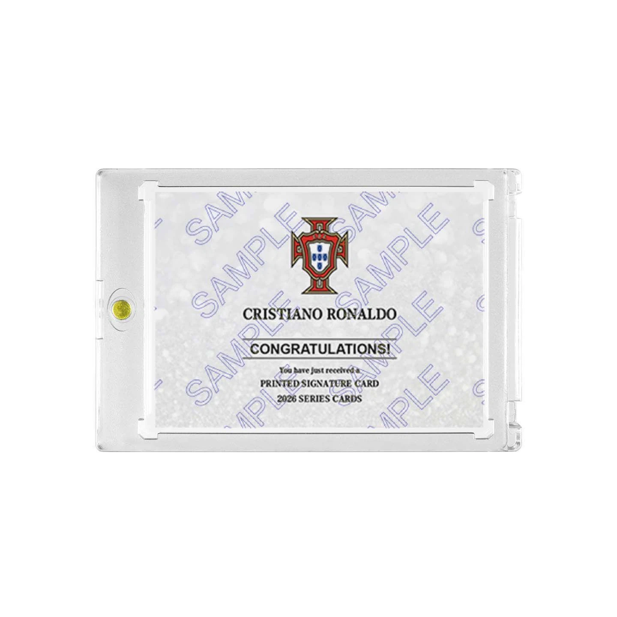 Cristiano Ronaldo Portugal National Treasures Colossal Jersey‑Style Collectible Card, Fan‑Made Card with Magnetic One‑Touch Holder