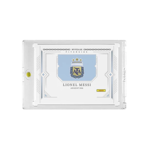 Lionel Messi Argentina National Treasures Pitchside Printed‑Signature Collectible Card, Fan‑Made Card with Magnetic One‑Touch Holder