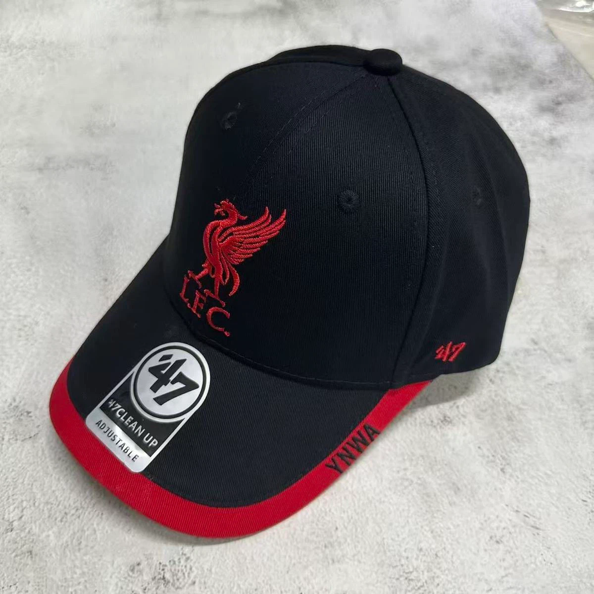 Liverpool FC 47 Brand Clean Up Adjustable Hat, Embroidered LFC YNWA Soccer Fan Cap