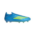 adidas F50 Elite Laceless FG Firm Ground Soccer Cleats- Lucid Ray Blue / Team Solar Yellow 2 / Lucid Aquamarine