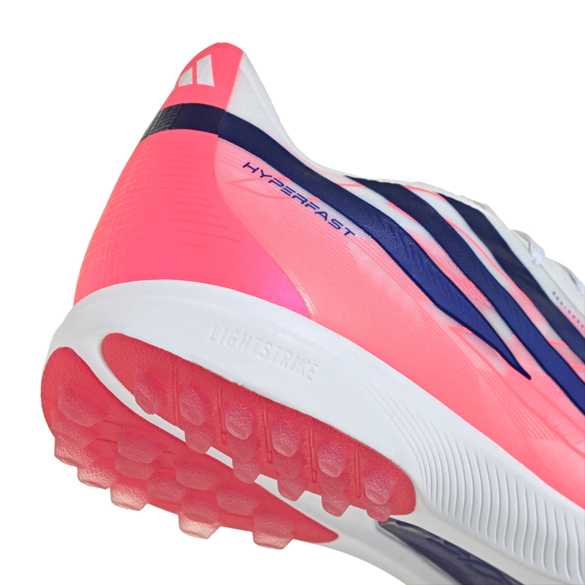 adidas F50 Hyperfast Pro TF Turf Soccer Cleats - Cloud White / Solar Purple / Solar Turbo