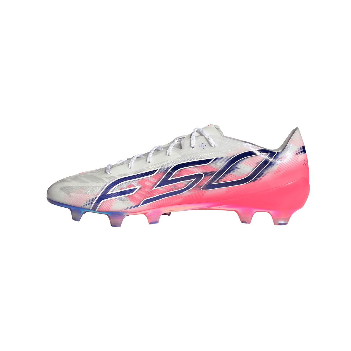 adidas F50 Hyperfast EVO FG Firm Ground Soccer Cleats- Cloud White / Solar Purple / Solar Turbo