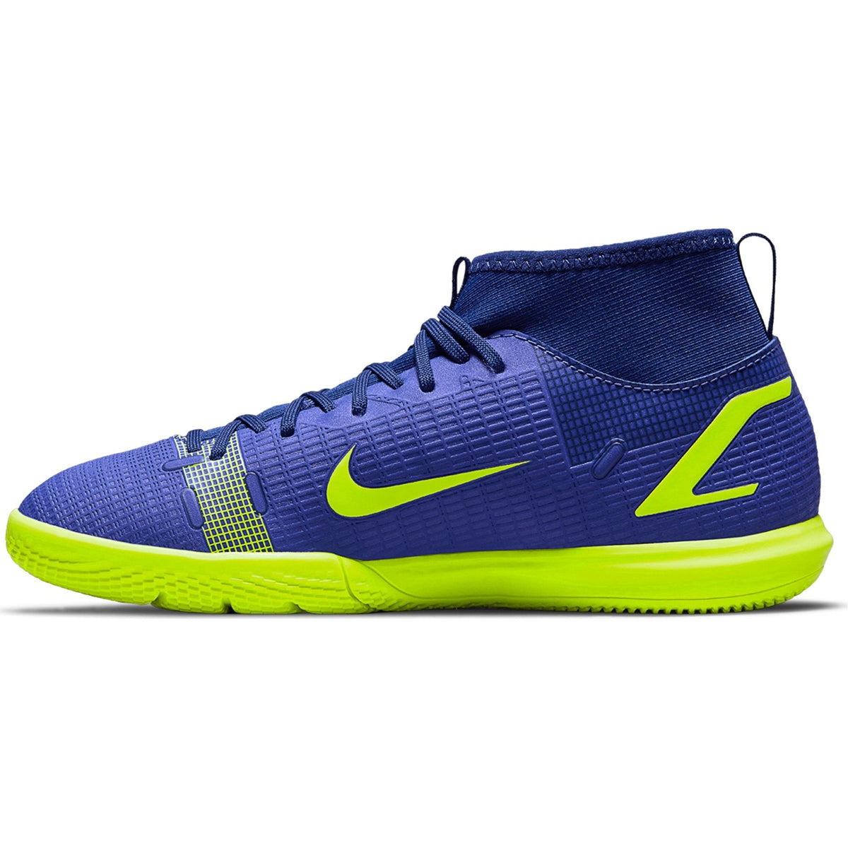 Nike Junior Mercurial Superfly 8 Academy IC Indoor Soccer Shoe- Lapis/Volt/Blue Void