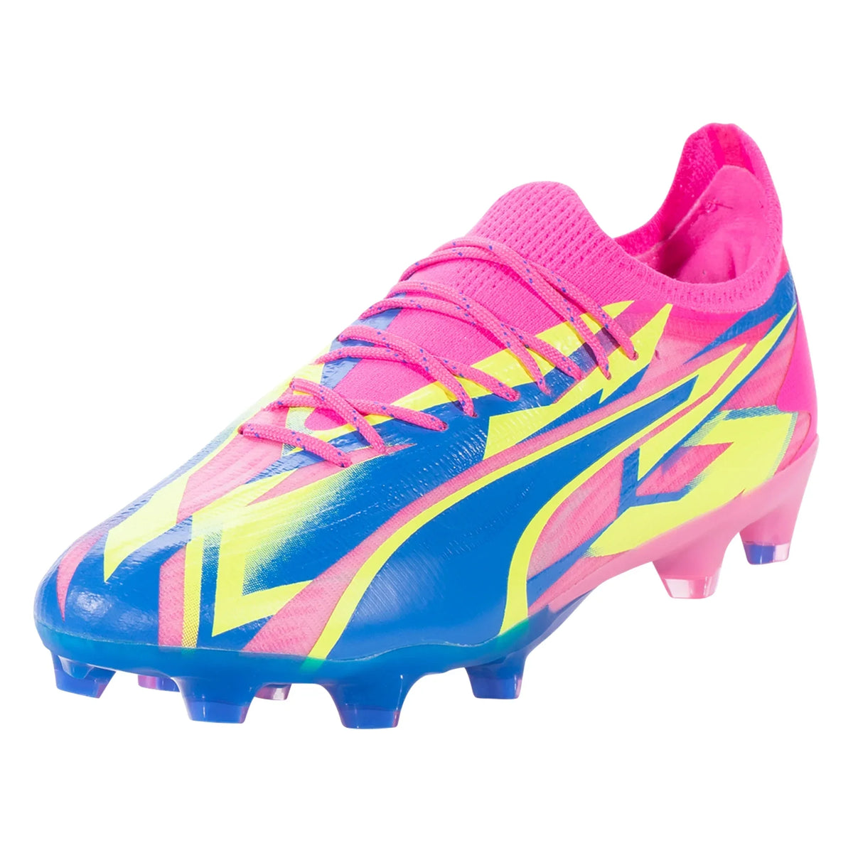 Puma Ultra Ultimate FG/AG Firm Ground Soccer Cleat - Luminous Pink/Ultra Blue/Yellow Alert